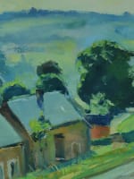 Ancien tableau vue de village vendéen signé Condemine cadre Sennelier HST XXe - Miniature 4