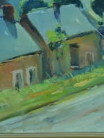 Ancien tableau vue de village vendéen signé Condemine cadre Sennelier HST XXe - Miniature 5