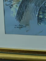 Grand tableau ancien paysage provençal Les Baux de Provence Rondeaux 83 cm - Miniature 5