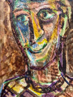 Ancien tableau expressionniste portrait d'homme Edmond Duplan Marseille 1950 - Miniature 5