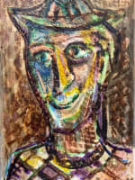 Ancien tableau expressionniste portrait d'homme Edmond Duplan Marseille 1950 - Miniature 7