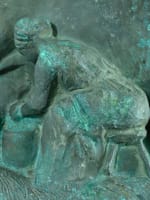 Ancien bronze la laitière vache traite naturalisme art nouveau signé Abbal - Miniature 9