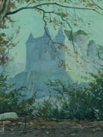 Beau tableau ancien vue de château Henri IV Pau Béarn Louis Audoin paysage 1930 - Miniature 1