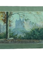 Beau tableau ancien vue de château Henri IV Pau Béarn Louis Audoin paysage 1930 - Miniature 2