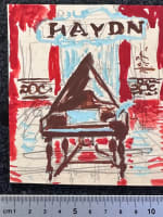 Dessin Jean Terles salon piano Haydn opéra livre Parisien art français 1930 - Miniature 3
