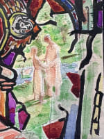 Dessin Jean Terles portrait Saint vitraux livre art Le Rêve Emile Zola 1930 - Miniature 3