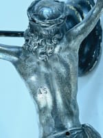 Ancien grand Christ vivant bronze argenté Giambologna maniériste Cristo Vivo - Miniature 4