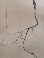 Dessin ancien Christian Schmidt portrait femme nue profil perdu dos se coiffant - Miniature 5