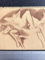 Dessin ancien Terles portrait femme nue allongée étude sanguine art déco - Miniature 5