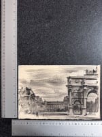 Dessin ancien Jean Terles paysage place du Carousel à Paris fusain - Miniature 4
