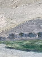 Beau tableau ancien paysage vue de rivière ciel impressionniste Louis Clesse - Miniature 4