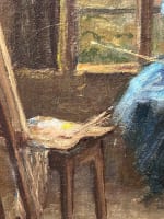 Ancien tableau art nouveau atelier école de Nancy portrait femme peintre Hoffman - Miniature 4