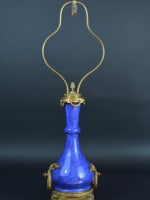 Grande lampe signée Sevres porcelaine bleue Louis XVI bronze Napoléon III rare - Miniature 3