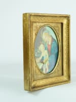 Ancienne petite icône religieuse florentine La Madone du Livre / Botticelli - Miniature 4