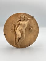 Ancienne sculpture curiosa terre cuite portrait femme nue bacchante Claudion XIXe - Miniature 1