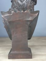 Ancien grand bronze portrait du christ couronné d'épines Marioton Siot XIXe - Miniature 5