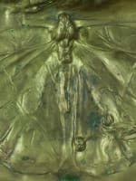 Important encrier vide poche libellule Art Nouveau bronze doré Léon Lambert - Miniature 6
