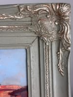 Tableau ancien paysage fontaine romaine ville animée Rome été Marcel Bertoin - Miniature 12