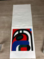 Rare composition abstraite géométrique signé Jean Dewasne acrylique impression - Miniature 9