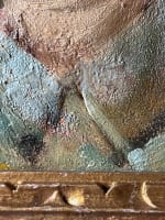 Tableau ancien beau portrait de jeune femme expressionniste 1944 signé huile cdr - Miniature 7