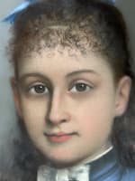 Ancien tableau portrait de jeune fille à la robe bleue XIXe pastel signé Dreux - Miniature 5