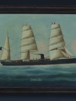 Ancien tableau portrait de bateau Yangtse Messageries Maritimes XIXe suiv. Adam - Miniature 12