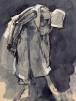 Dessin ancien Jean Terles jeune femme penchée au chapeau 1930 technique mixte - Miniature 3