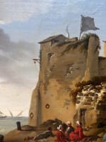 Beau tableau ancien marine orientaliste animée Algérie 1830 suiv Fatio, HST 19e - Miniature 9