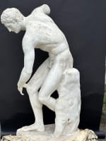 Grand discobole atelier sculpture plâtre décor antique 155cm XIXe Olympe Jeux - Miniature 4