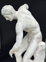 Grand discobole atelier sculpture plâtre décor antique 155cm XIXe Olympe Jeux - Miniature 7