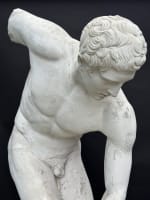 Grand discobole atelier sculpture plâtre décor antique 155cm XIXe Olympe Jeux - Miniature 14