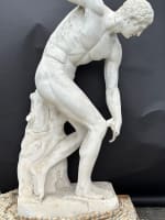 Grand discobole atelier sculpture plâtre décor antique 155cm XIXe Olympe Jeux - Miniature 20