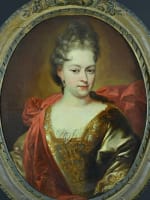 Beau tableau ancien portrait de dame baroque costume 1720 Mulinaretto Italie 95c - Miniature 5