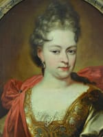 Beau tableau ancien portrait de dame baroque costume 1720 Mulinaretto Italie 95c - Miniature 6