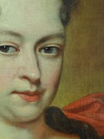 Beau tableau ancien portrait de dame baroque costume 1720 Mulinaretto Italie 95c - Miniature 7