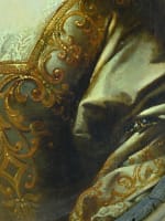 Beau tableau ancien portrait de dame baroque costume 1720 Mulinaretto Italie 95c - Miniature 11