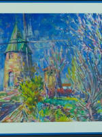 Beau tableau ancien les deux moulins Toulouse Édouard Bouillière impressionniste - Miniature 12