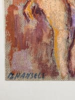 Ancienne huile sur toile portrait femme nue Marcel Hamsell école de Paris - Miniature 4