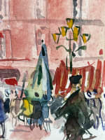 Tableau ancien place du Capitole le marché animé Toulouse signé Paul Leberger - Miniature 3