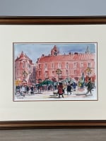 Tableau ancien place du Capitole le marché animé Toulouse signé Paul Leberger - Miniature 8