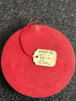 Ancien cadre miniature bois doré vintage tissu imprimé scène de tir à l'arc - Miniature 3