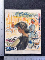 Dessin Jean Terles César Pagnol Fanny port Marseille Parisien art français 1930 - Miniature 4