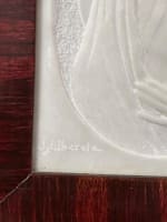 Ancienne sculpture marbre portrait de vierge profil signé J Alberola Art déco - Miniature 3