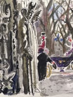 Dessin Jean Terles le cortège église saint Parisien Art Français 1930 - Miniature 1