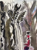 Dessin Jean Terles le cortège église saint Parisien Art Français 1930 - Miniature 3