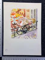 Dessin Jean Terles portrait femme à la fenêtre parisien art français 1930 - Miniature 3