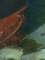 Ancien tableau nature morte huître homard bocal verre cuisine Alfred de Neuville - Miniature 4