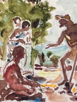 Dessin Jean Terles portrait personnage nu paysage parisien art français 1930 - Miniature 1