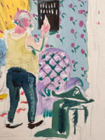 Dessin Jean Terles Curisosa portrait de femme dénudé lit fauteuil livre couple - Miniature 2