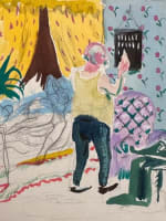 Dessin Jean Terles Curisosa portrait de femme dénudé lit fauteuil livre couple - Miniature 3